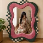 Mirror-decorated rug